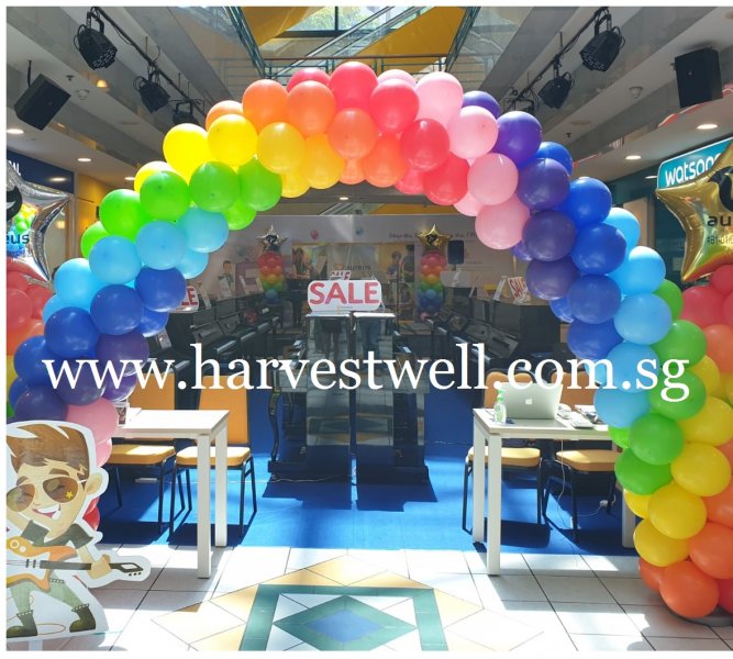 Rainbow (Spiral) Balloon Arch